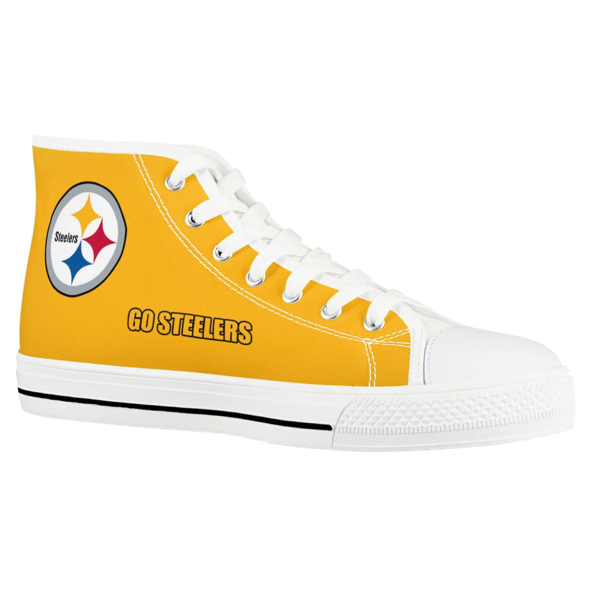 Women's Pittsburgh Steelers High Top Canvas Sneakers 005